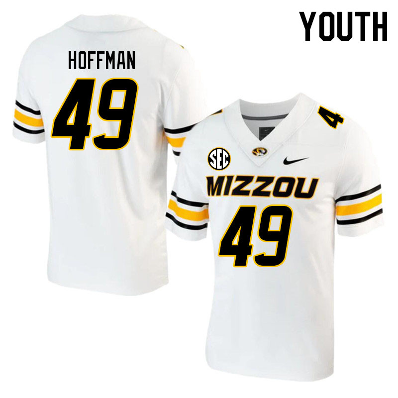 Youth #49 Jake Hoffman Missouri Tigers College 2023 Football Stitched Jerseys Sale-White - Click Image to Close